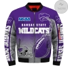 Kansas State Wildcats Purple 3d Printed Unisex Bomber Jacket