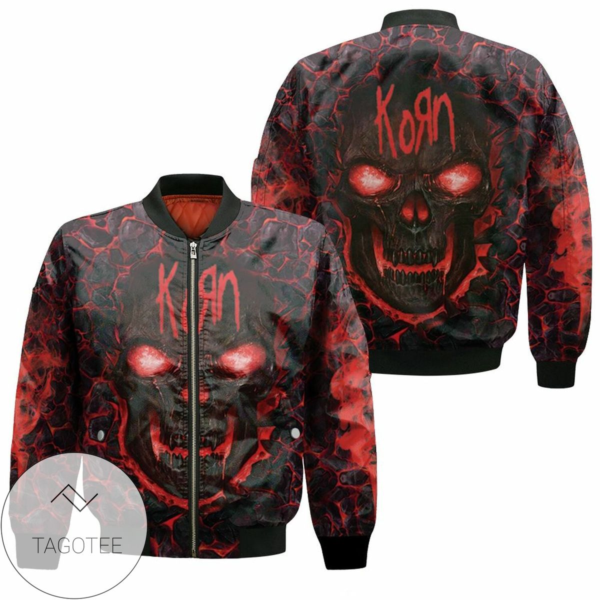 Korn Lava Skull 3D Full T Shirt Hoodie Sweater Jersey Bomber Jacket