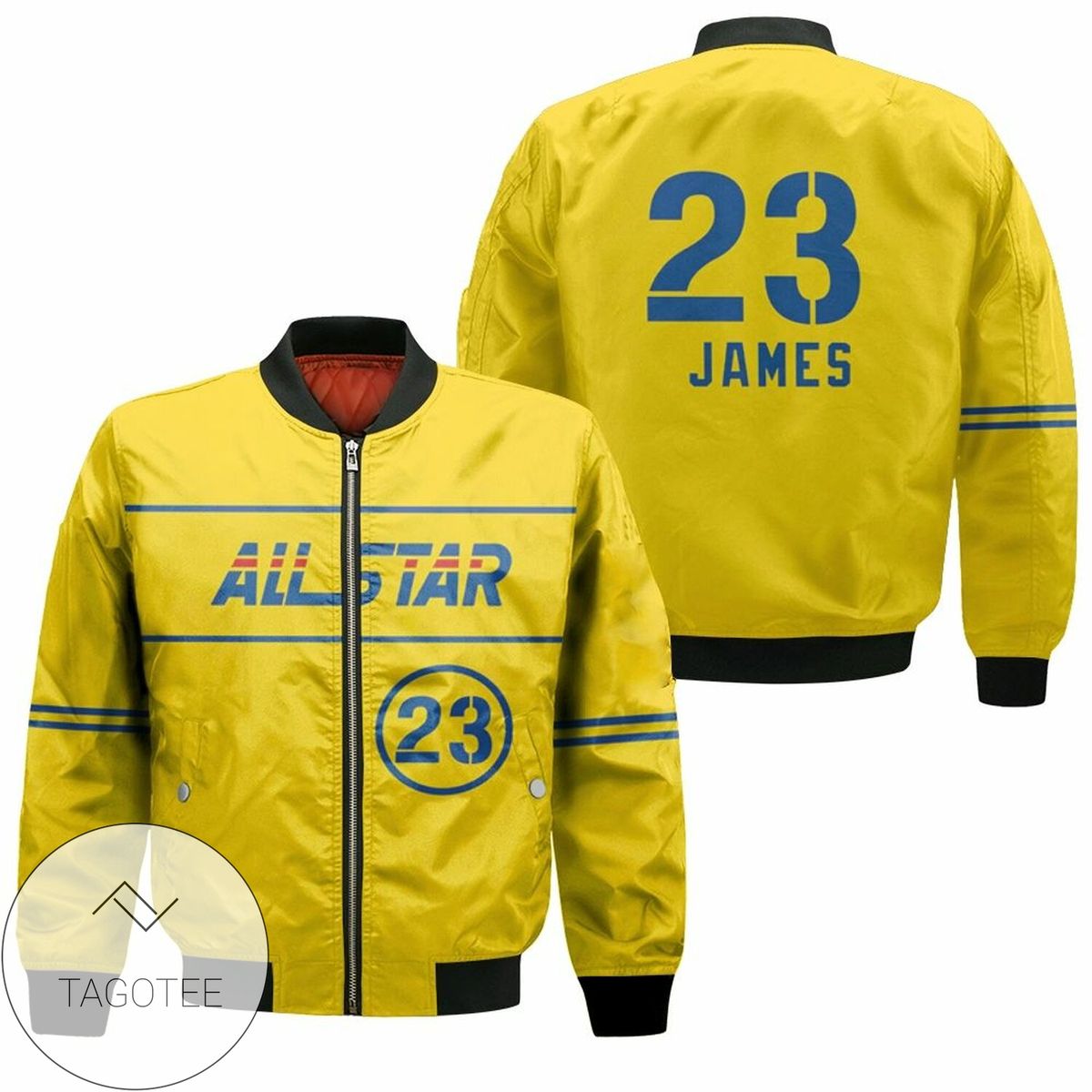 Lebron James Lakers 2021 All-Star Western Conference Gold Jersey Inspired Bomber Jacket
