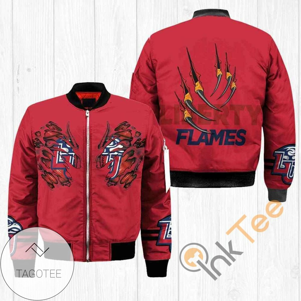 Liberty Flames NCAA Claws Apparel Best Christmas Gift For Fans Bomber Jacket