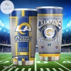 Los Angeles Rams 2021 NFC Conference Champions Custom Name Stainless Steel Tumblers Cup 20 oz Drinkware Personalized Gifts For NFL Fans