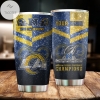 Los Angeles Rams 2021 NFC Conference Champions Glitter Custom Name Stainless Steel Tumblers Cup 20 oz Drinkware Personalized Gifts