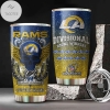Los Angeles Rams NFL 2021 Divisional Round Champions Skull Glitter Custom Name Stainless Steel Tumblers Cup 20 oz Drinkware