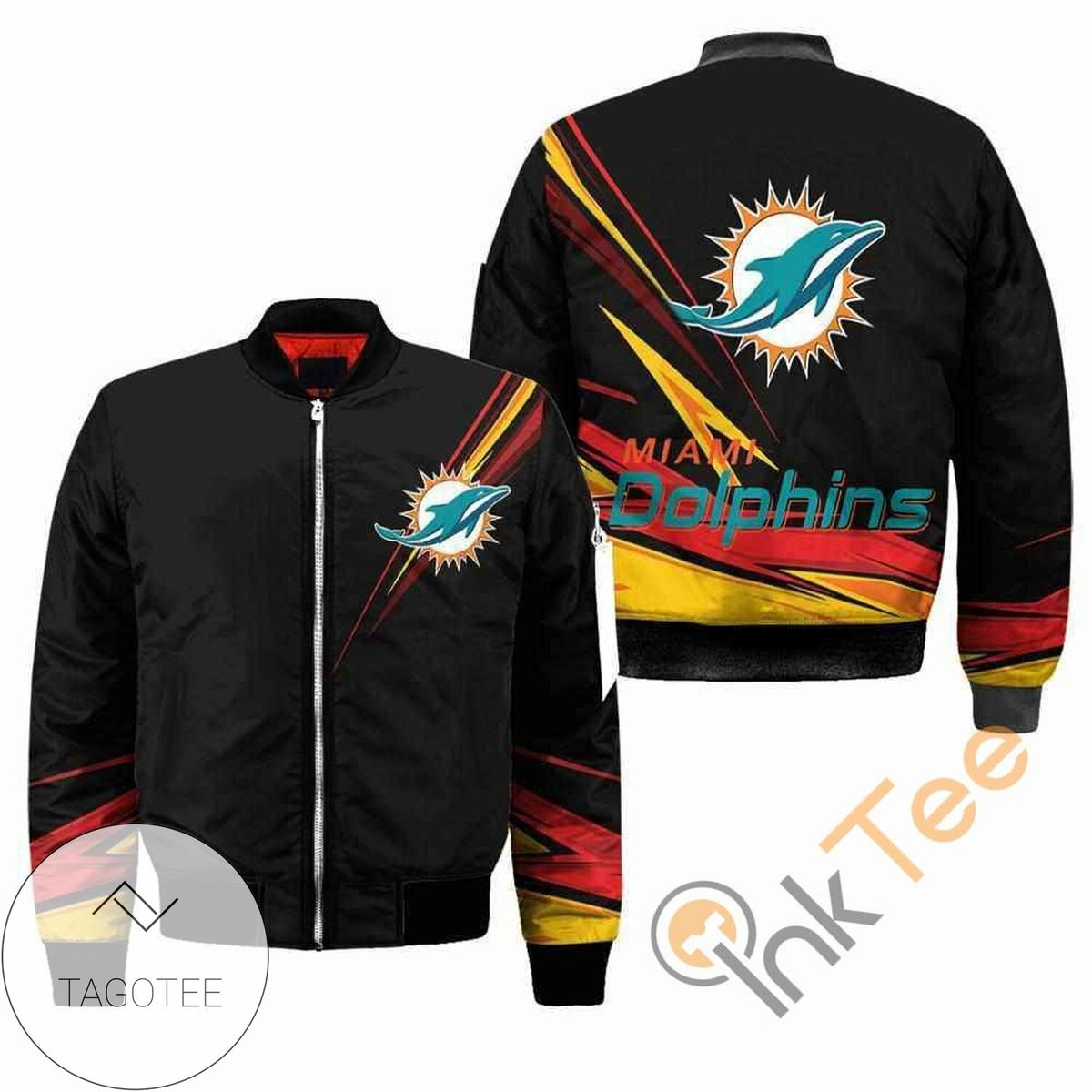 Miami Dolphins NFL Black Apparel Best Christmas Gift For Fans Bomber Jacket