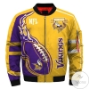 Minnesota Vikings Yellow And Purple 3d Printed Unisex Bomber Jacket