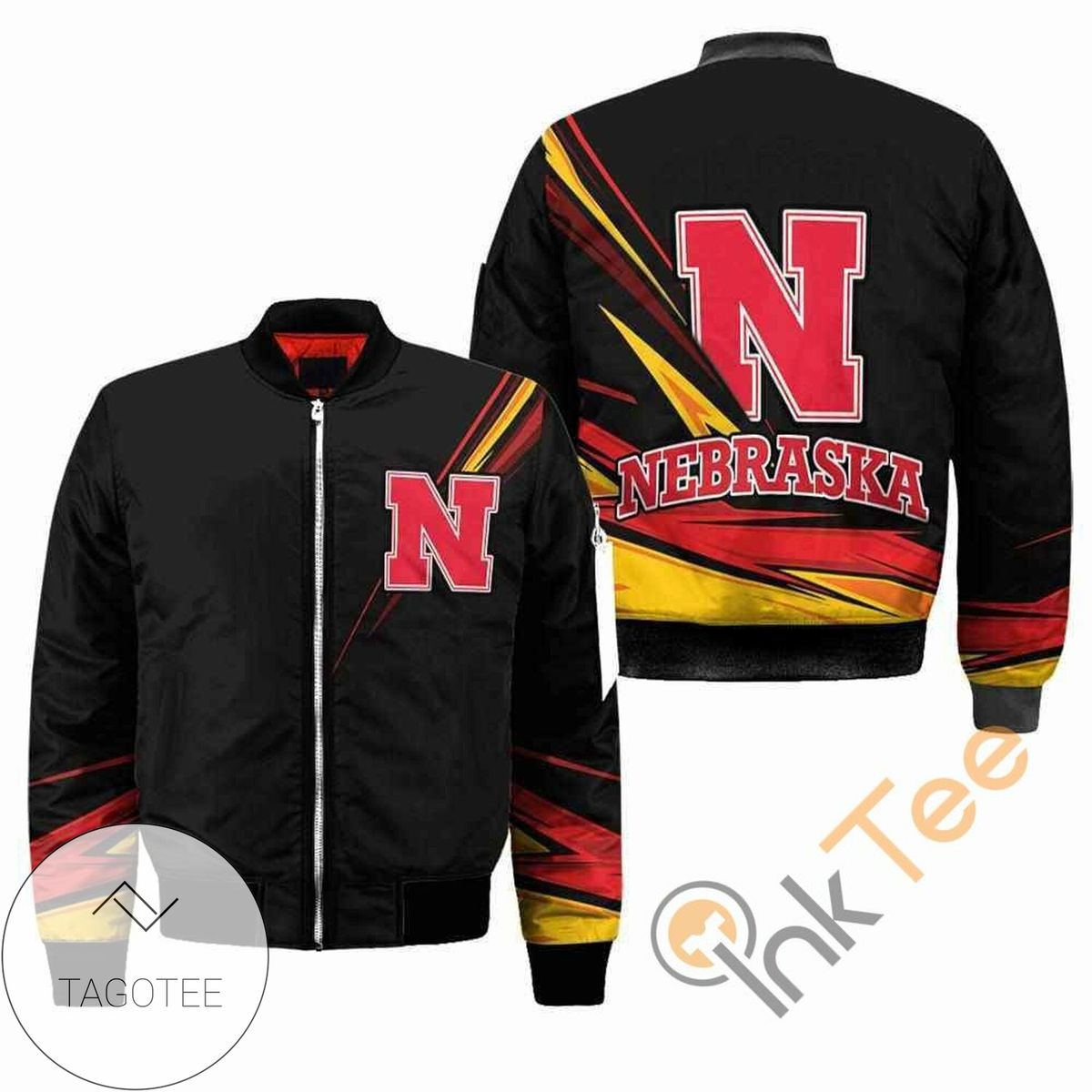Nebraska Cornhuskers NCAA Black Apparel Best Christmas Gift For Fans Bomber Jacket