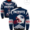 New England Patriots Bomber Jacket Blue And Gray