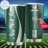 New York Jets Coca Cola Design Custom Name QR Code Stainless Steel Tumblers Cup 20 oz Drinkware Personalized Gifts For NFL Fans