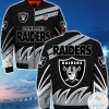 Oakland Raiders Gray And Black 3d Printed Unisex Bomber Jacket