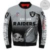 Oakland Raiders Gray Black 3d Printed Unisex Bomber Jacket