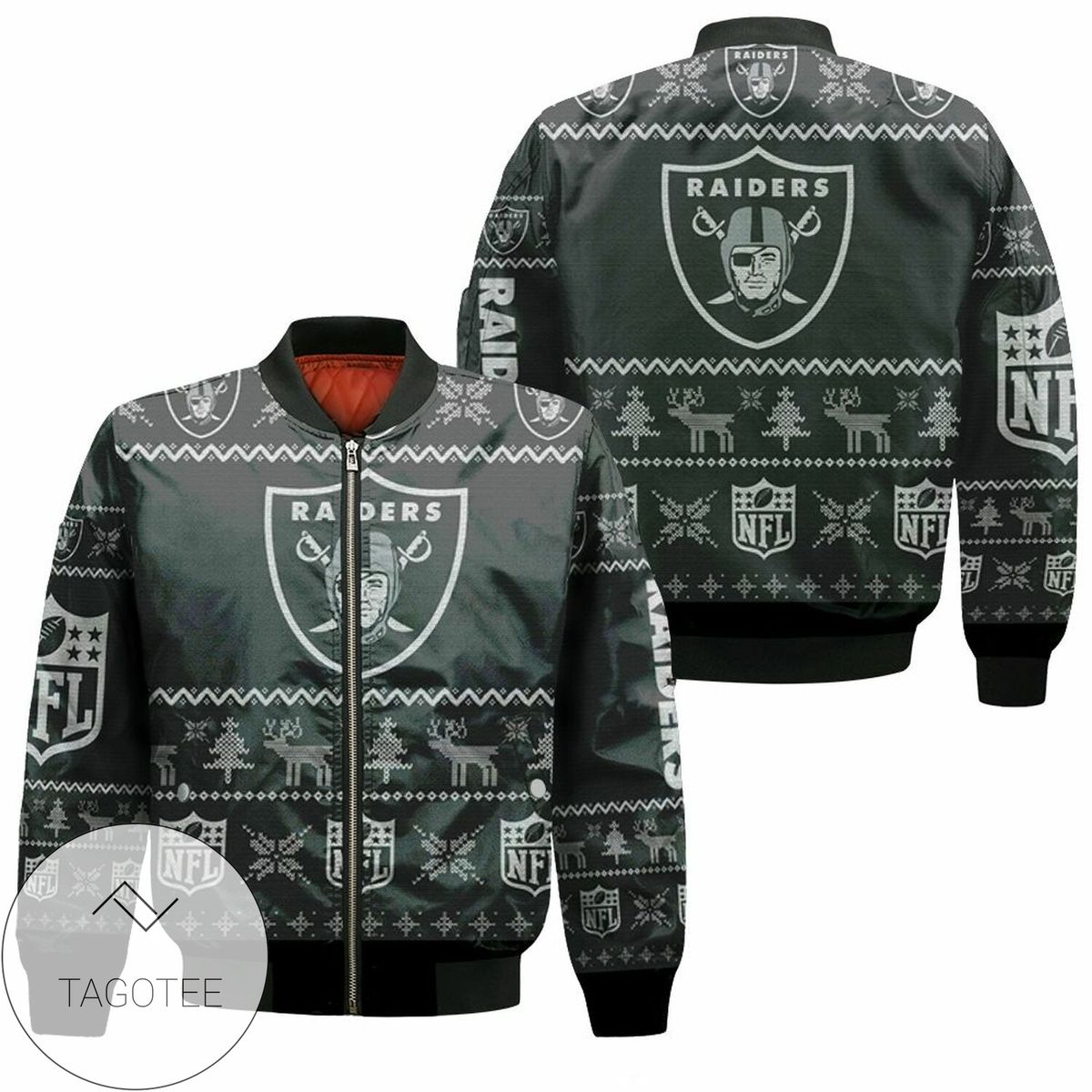 Oakland Raiders Nfl Ugly Sweatshirt Christmas 3D Bomber Jacket