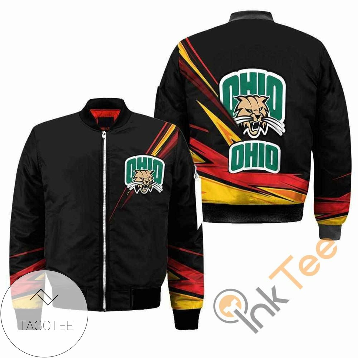 Ohio Bobcats NCAA Black Apparel Best Christmas Gift For Fans Bomber Jacket