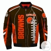 Orange Cleveland Browns 3d Printed Unisex Bomber Jacket