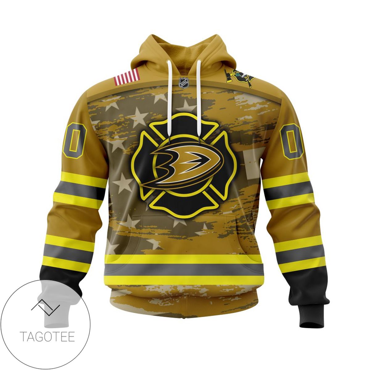 Personalized NHL Anaheim Ducks Jersey Firefighter 3D Hoodie