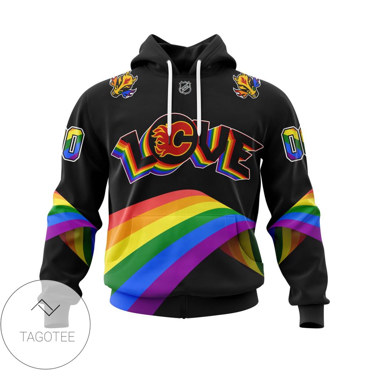 Personalized NHL Calgary Flames LGBT Pride Jersey Hoodie