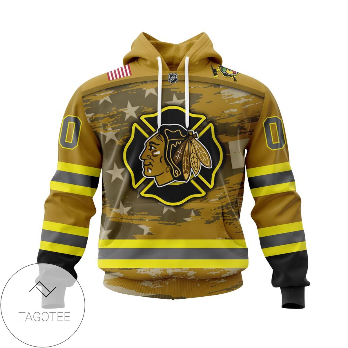 Personalized NHL Chicago BlackHawks Jersey Firefighter 3D Hoodie