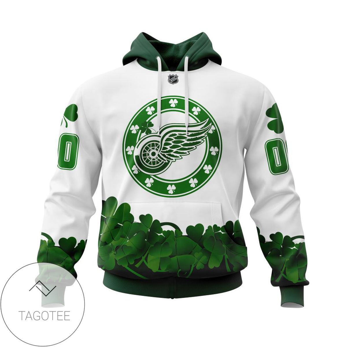 Personalized NHL Detroit Red Wings Happy St Patricks Day Shamrock Jersey