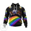 Personalized NHL Edmonton Oilers LGBT Pride Jersey Hoodie