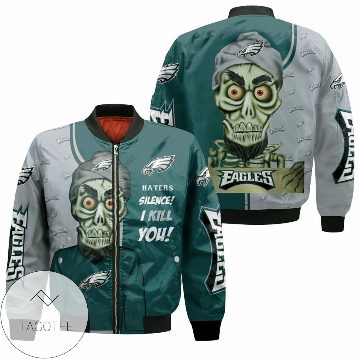 Philadelphia Eagles Haters Silence The Dead Terrorist 3D T Shirt Bomber Jacket