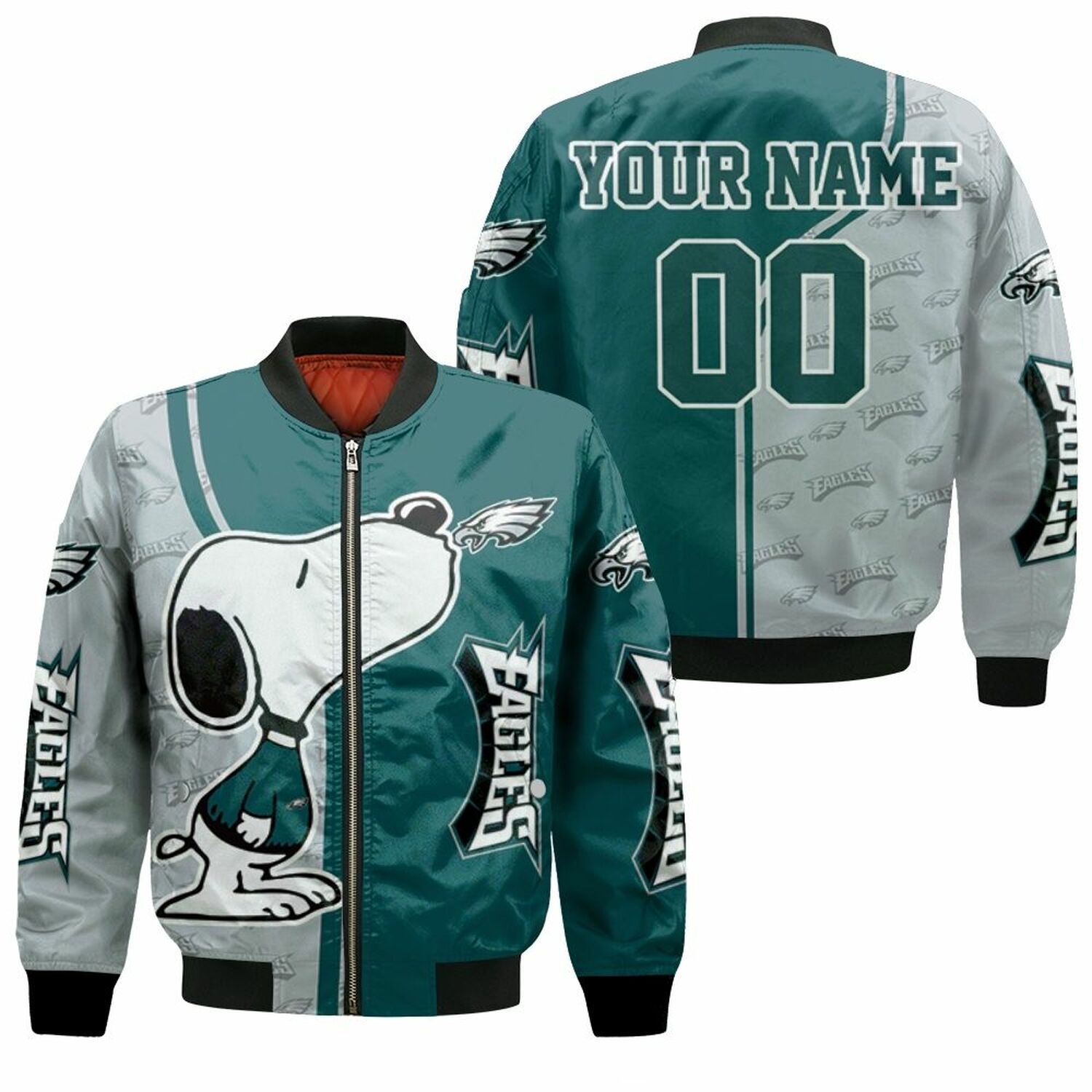 Philadelphia Eagles Snoopy 3D Printed Personalized Bomber Jacket