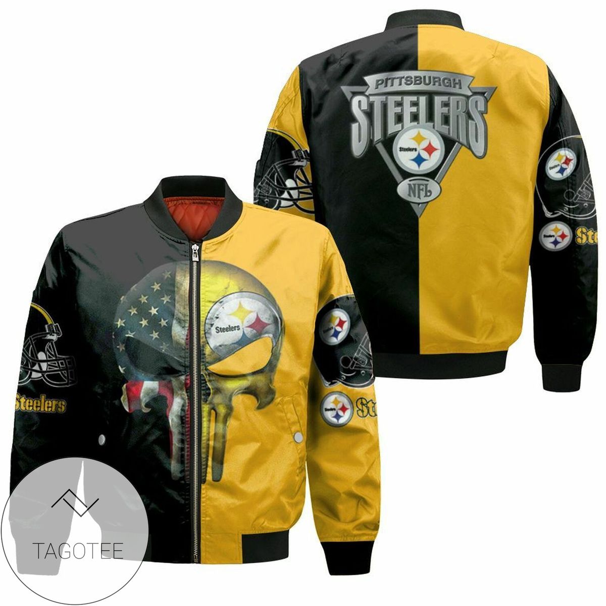 Pittsburgh Steelers American Skull Nfl Season Jersey Bomber Jacket