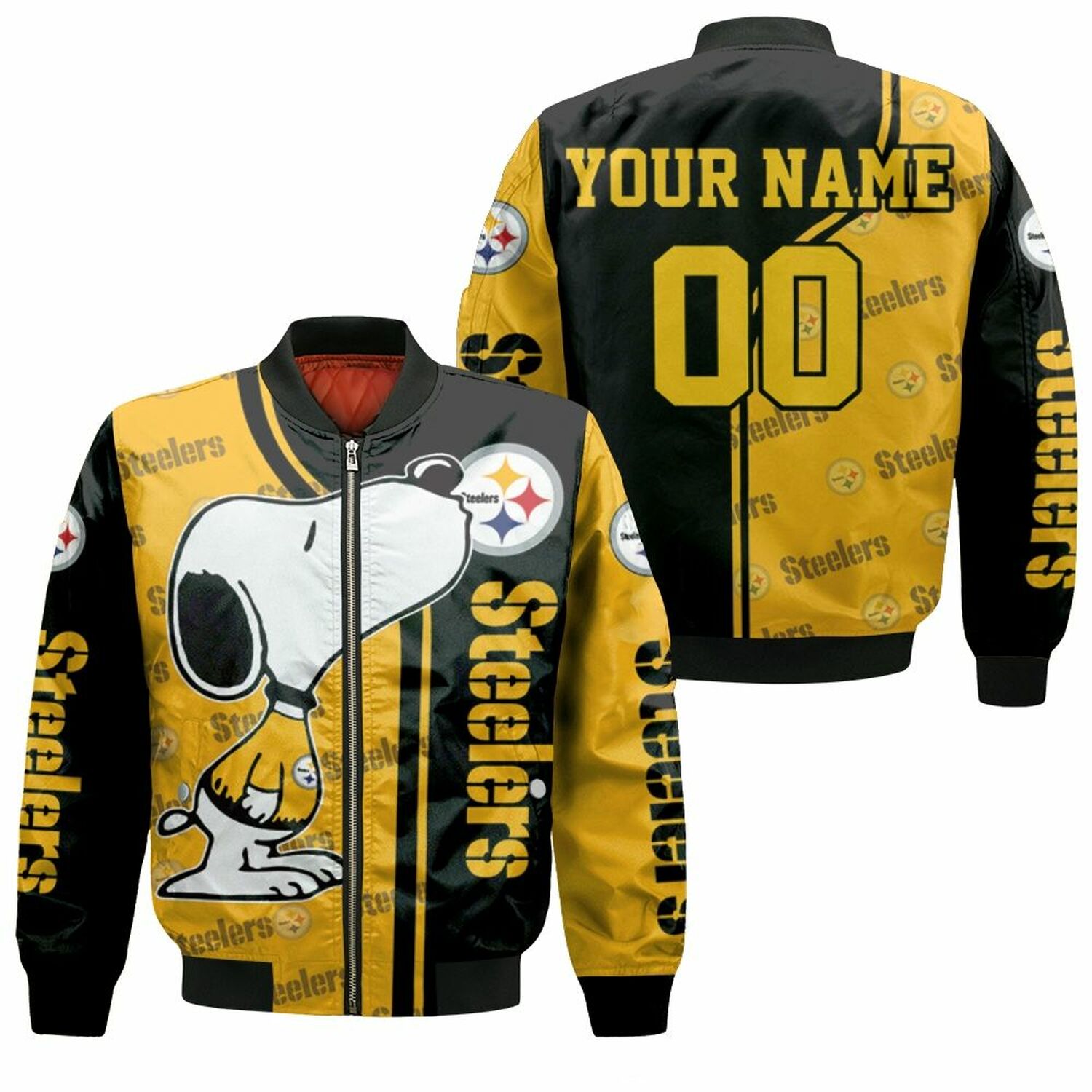 Pittsburgh Steelers Snoopy Personalized Bomber Jacket