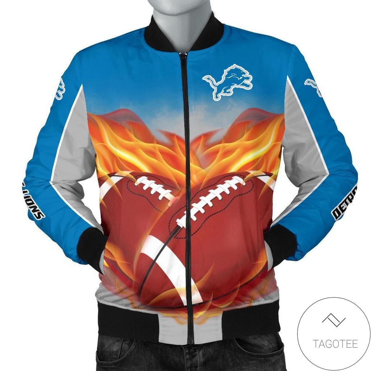 Playing Game With Detroit Lions Club 3d Printed Unisex Bomber Jacket