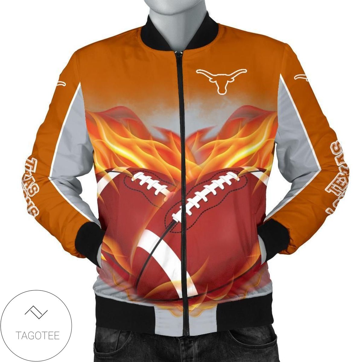 Playing Game With Texas Longhorns 3d Printed Unisex Bomber Jacket