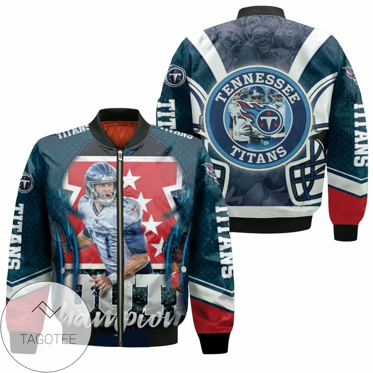 Ryan Tannehill #17 Tennessee Titans Afc South Division Champions Super Bowl 2021 Bomber Jacket