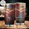 San Francisco 49ers 2021 NFC Conference Champions Glitter Custom Name Stainless Steel Tumblers Cup 20 oz Drinkware Personalized Gifts