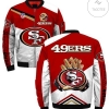 San Francisco 49ers Red And White 3d Printed Unisex Bomber Jacket