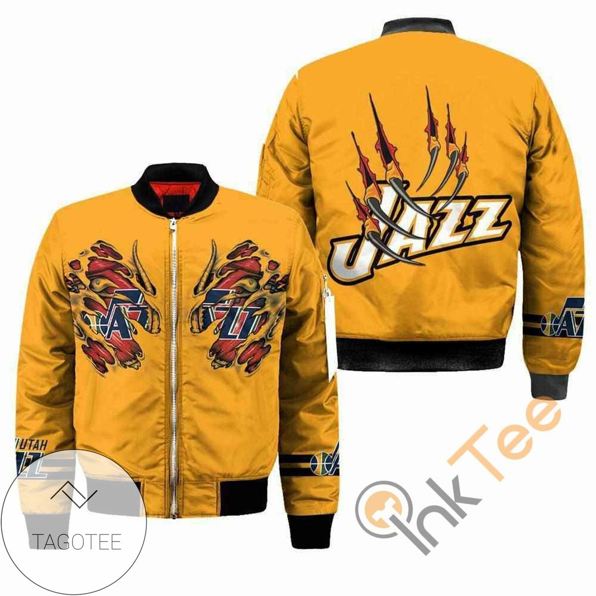 Utah Jazz NBA Claws Apparel Best Christmas Gift For Fans Bomber Jacket