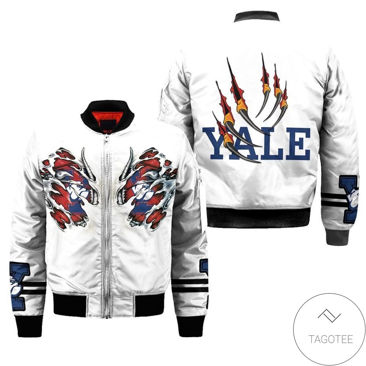 Yale Bulldogs Claws 3d Printed Unisex Bomber Jacket