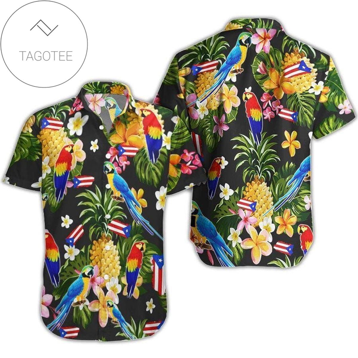 2022 Authentic Hawaiian Shirts Puerto Rico Parrot