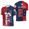 28 J D Martinez Boston Red Sox 3d All Over Print T-shirt