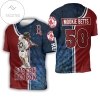 50 Mookie Betts Boston Red Sox 3d All Over Print T-shirt
