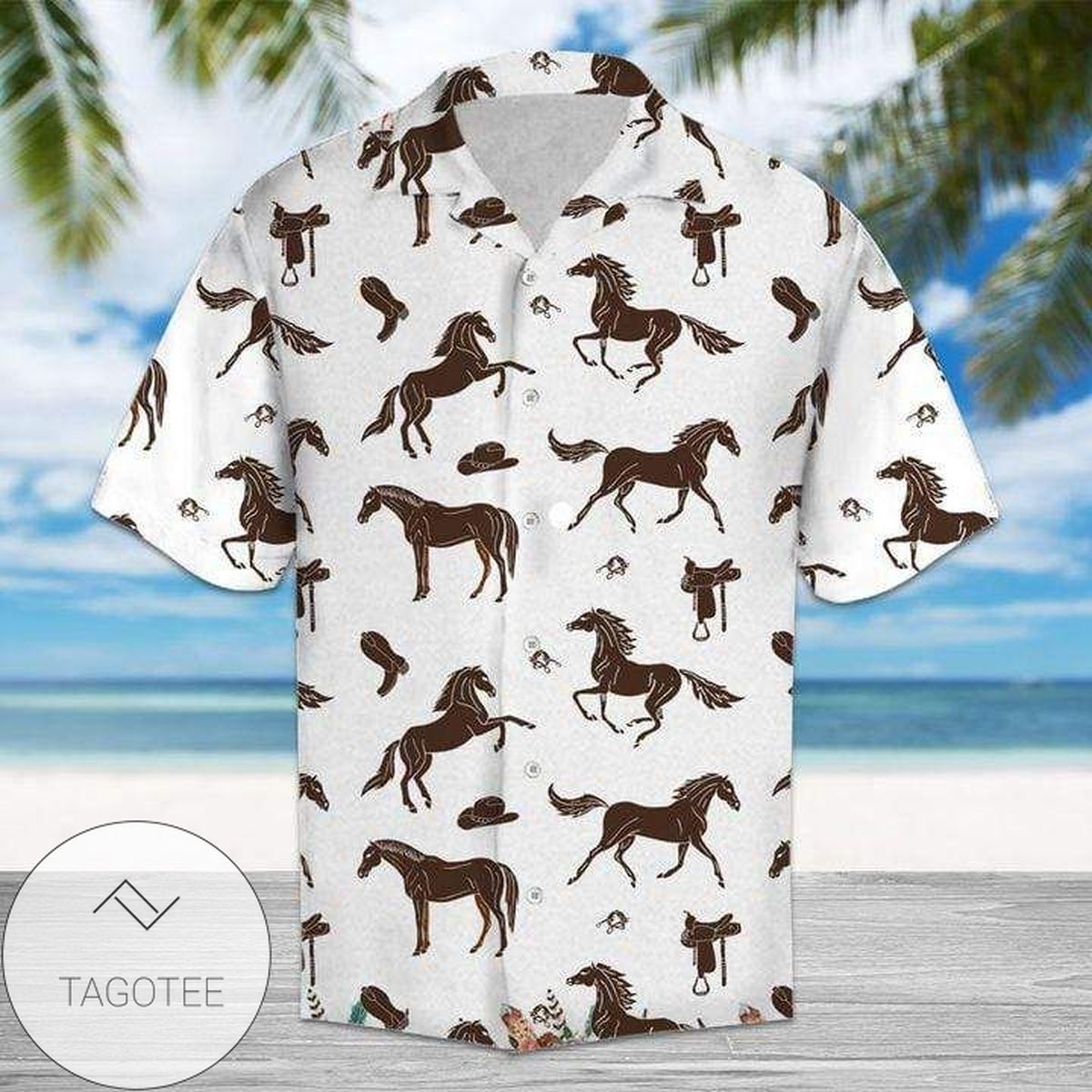 Amazing Brown Horses And Cowboy 2022 Authentic Hawaiian Shirts