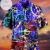 Amazing Colorful Neon Light Drum Unisex Hawaiian Aloha Shirts