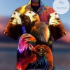 Amazing Colorful Strong Eagle Unisex 2022 Authentic Hawaiian Aloha Shirts