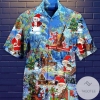 Amazing Santa Claus Playing Violin Blue Hawaiian Aloha Shirts