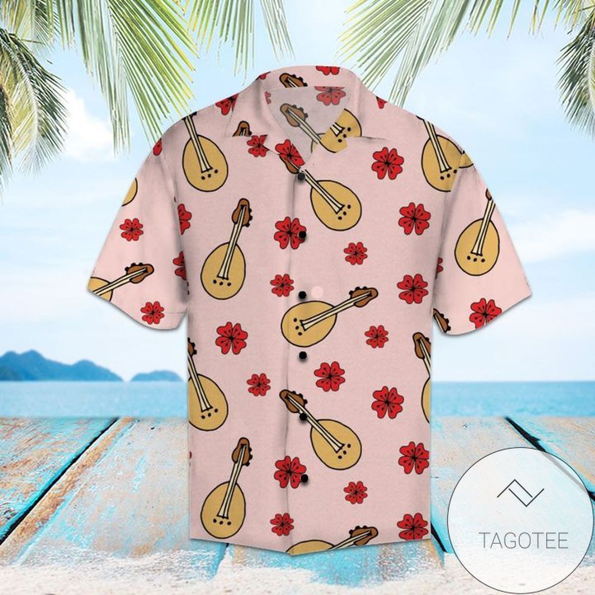 Amazing Ukulele 3d Hawaiian Shirt For Men With Vibrant Colors And Textures