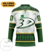 Anaheim Ducks St Patrick Day Custom Name Custom Number Hockey Jersey