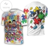 Autism Support Boys Abilities Outweigh Disabilities 3d All Over Print T-shirt