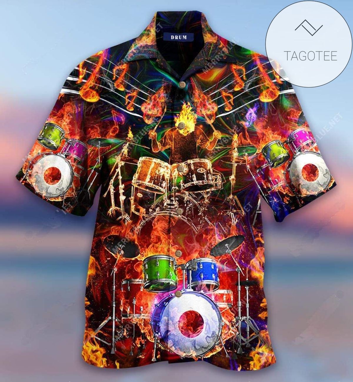 Awesome Hot Fire Drum Unisex 2022 Authentic Hawaiian Aloha Shirts
