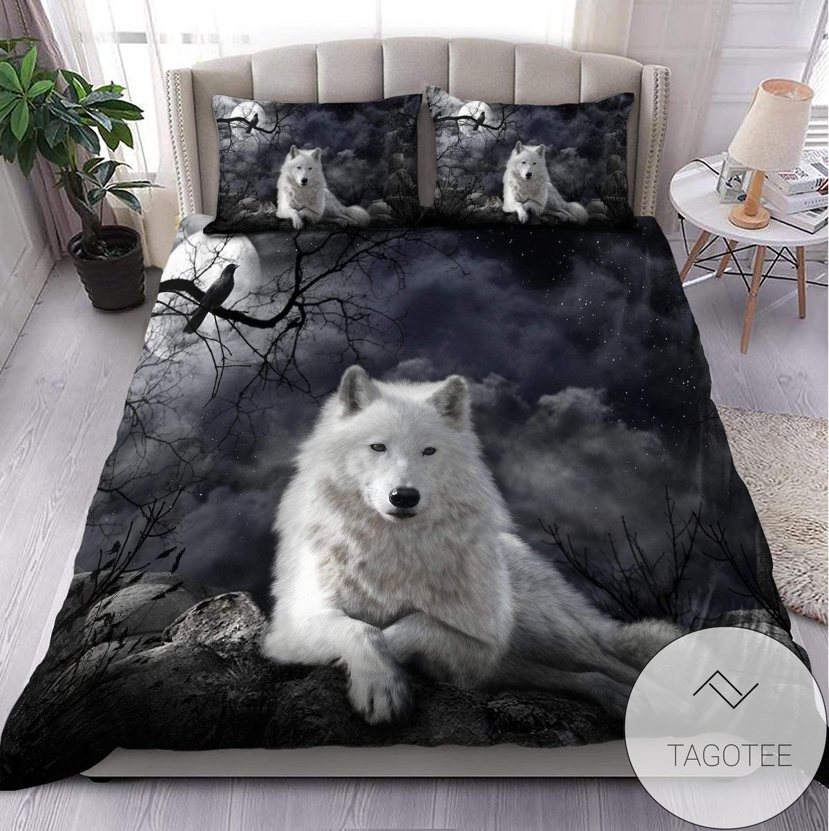 Awesome Night White Wolf Duvet Cover Bedding Set 2022