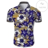 Baltimore Ravens Authentic Hawaiian Shirt 2022 Tropical Flower Short Sleeve Slim Fit Body