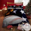 Baseball Ball Stars Background Duvet Cover Bedding Set 2022
