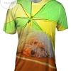 Beach Bum Poodle Mens All Over Print T-shirt