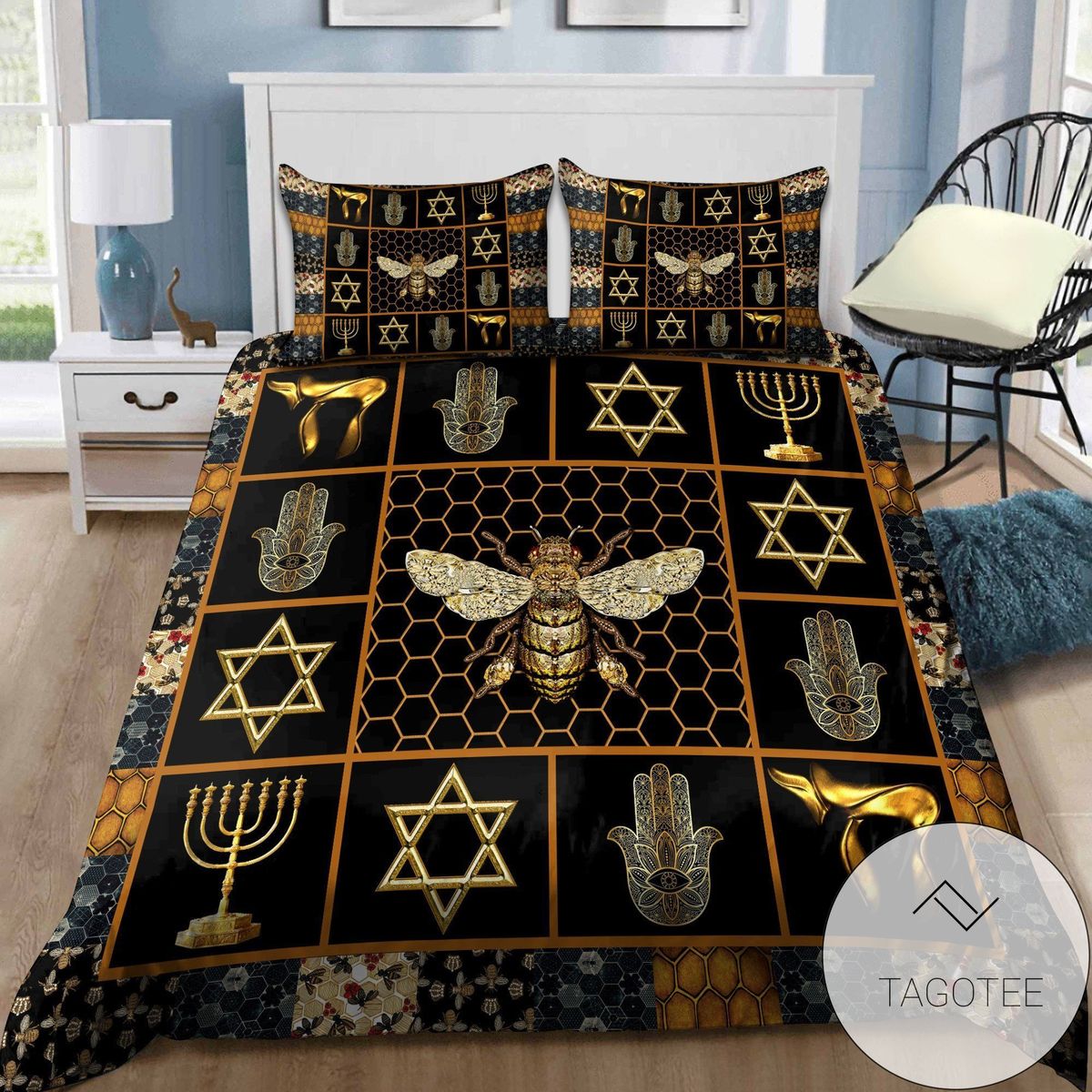 Bee And Jewish Symbols All Over Printed Bedding Set Mei 2022
