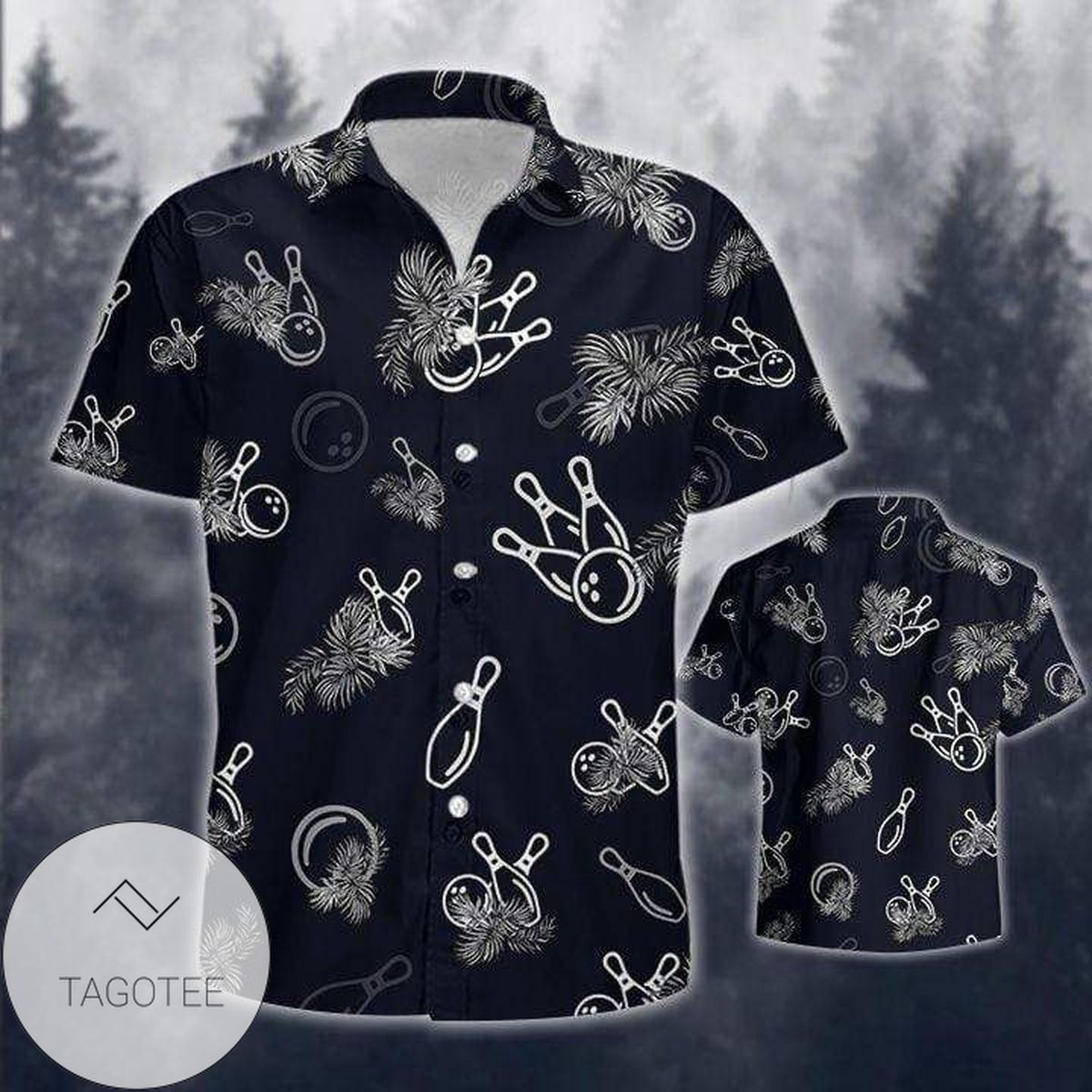 Black Bowling Simple Tropical Unisex 2022 Authentic Hawaiian Shirts